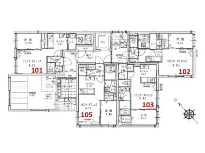 PARTENZA(1LDK/1階)の間取り写真