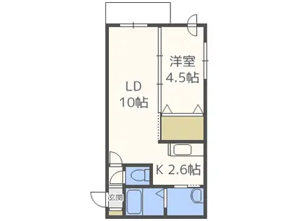 コローレ菊水(1LDK/4階)の間取り写真