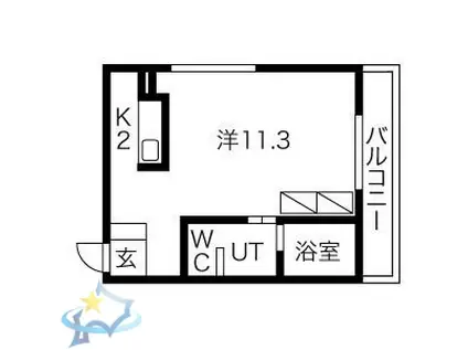 ライフコート(1K/3階)の間取り写真