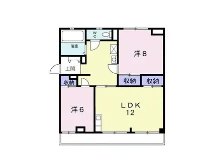 馬走グリーンハイツ(2LDK/2階)の間取り写真