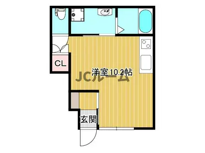西福島 (ワンルーム/1階)の間取り写真