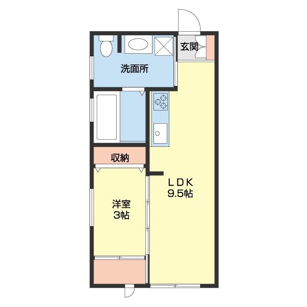 KOYA 430(1LDK/2階)の間取り写真