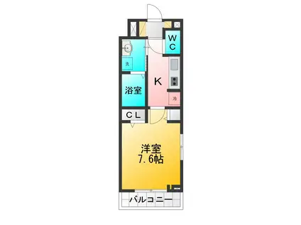 フィオーレIOGI(1K/1階)の間取り写真