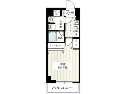 REALIZE蒲田II(1K/3階)の間取り写真