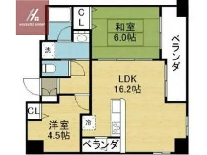 セイワパレス新深江(2LDK/3階)の間取り写真
