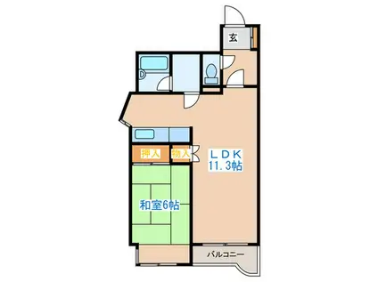 パサージュ発寒(1LDK/4階)の間取り写真