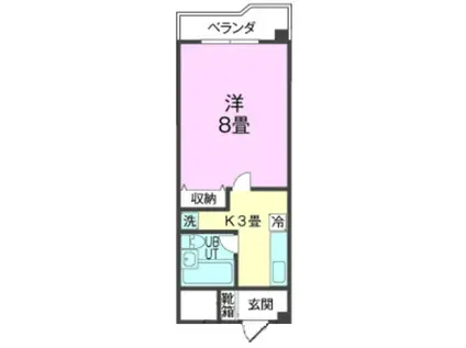 オアシス恵(1K/3階)の間取り写真
