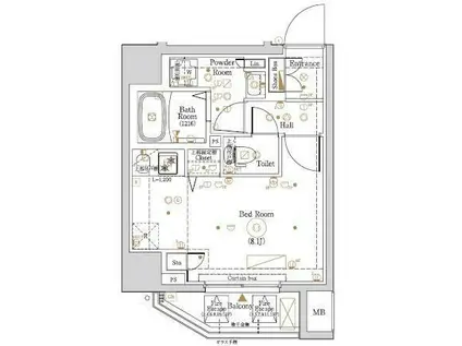 KNOTS大山(ワンルーム/11階)の間取り写真
