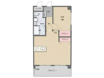 カーサグランデ江坂(1LDK/1階)の間取り写真