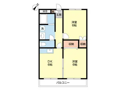 フォルテ久米川(2DK/2階)の間取り写真