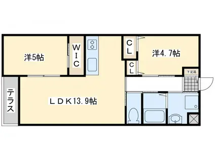 キャンファマンションV(2LDK/3階)の間取り写真