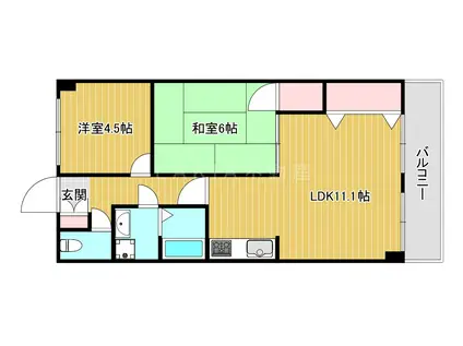 DO夕陽丘(2LDK/2階)の間取り写真