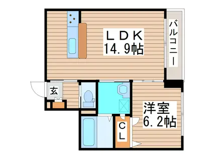 R-GRACIA榴ヶ岡(1LDK/1階)の間取り写真