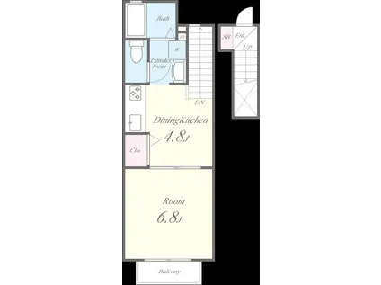 グランディユー(1DK/2階)の間取り写真