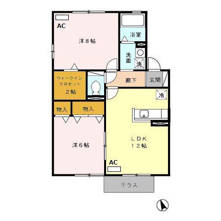 EIJYU(2LDK/1階)の間取り写真