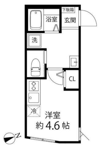 TS CUORE三ツ境II(ワンルーム/1階)の間取り写真