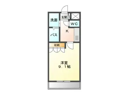 ルミナス(1K/1階)の間取り写真