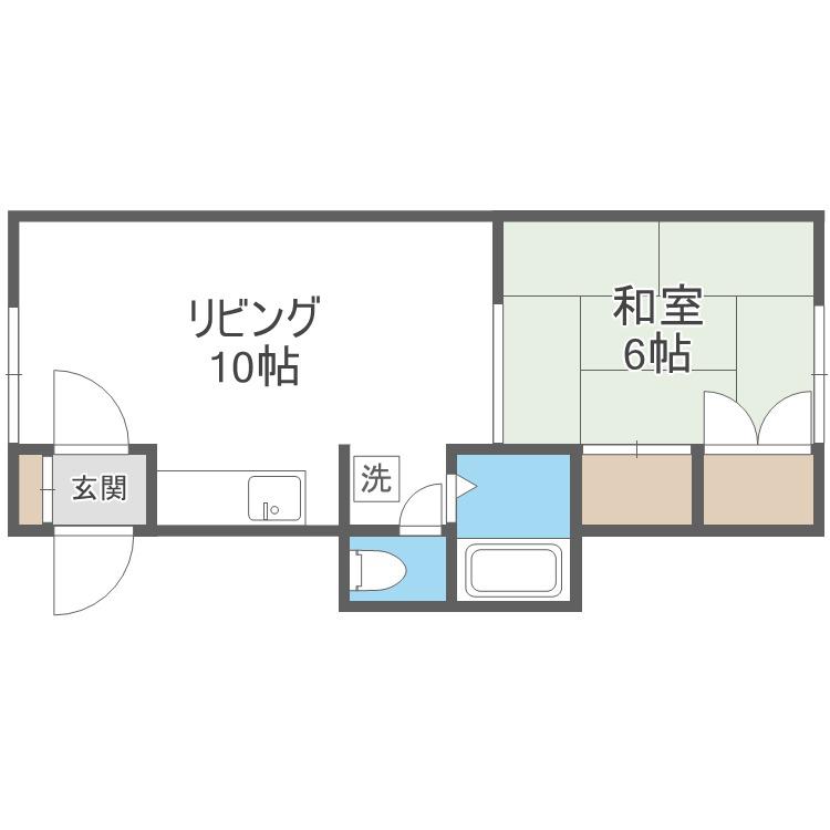シルク21(1LDK/2階)の間取り写真