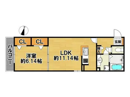 冨士屋 壱番館(1LDK/2階)の間取り写真