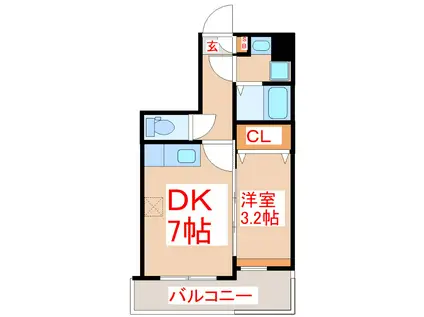 ロイヤルセンチュリー谷山中央(1DK/3階)の間取り写真