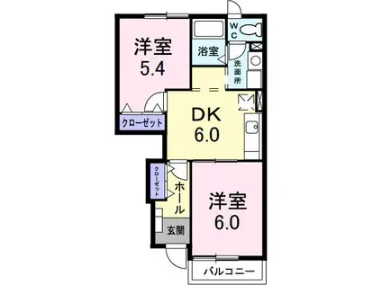 白蔵 IIIA(2DK/1階)の間取り写真