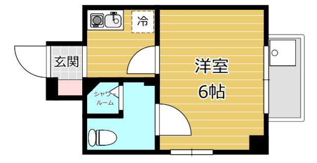 ダイコウレストハウス芥川(1K/1階)の間取り写真