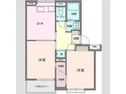 メゾン瀬戸ヶ谷(2DK/1階)の間取り写真