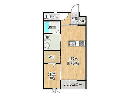 下高津アパート(1LDK/2階)の間取り写真