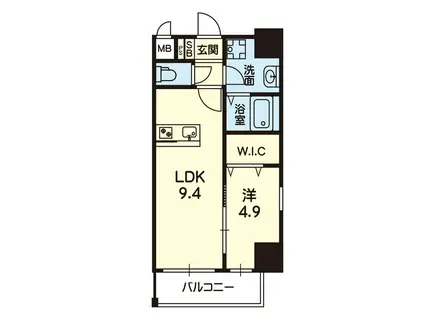ARTIZA熊本新町(1LDK/13階)の間取り写真