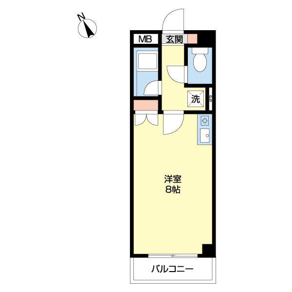 アブルームシマ(ワンルーム/3階)の間取り写真