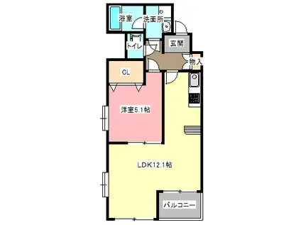 LAUREL COURT田町(1DK/5階)の間取り写真