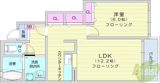 アルブルヴィラージュⅢ(1LDK/1階)の間取り写真