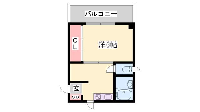 アヴニールユキ(1K/2階)の間取り写真
