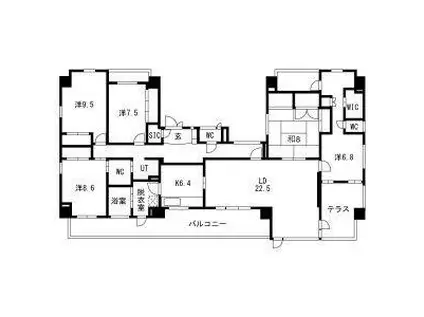 セイザンコート(5LDK/5階)の間取り写真