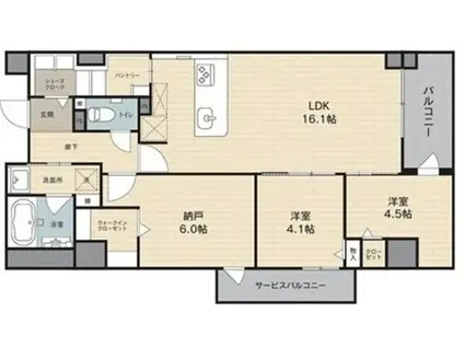 SPERANZA ESAKA(2SLDK/3階)の間取り写真