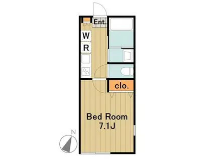 プレミア大塚(1K/1階)の間取り写真