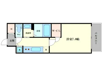 エスリード西九条レジデンス(1K/8階)の間取り写真