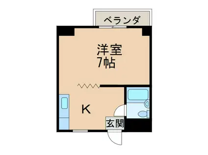 パークハイツ本町(1K/2階)の間取り写真