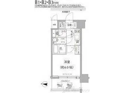 エスリード大阪梅田リュクス(1K/5階)の間取り写真