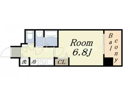 セオリー大阪ベイステージ(1K/9階)の間取り写真