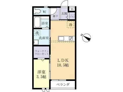 YA-STYLE(1LDK/2階)の間取り写真