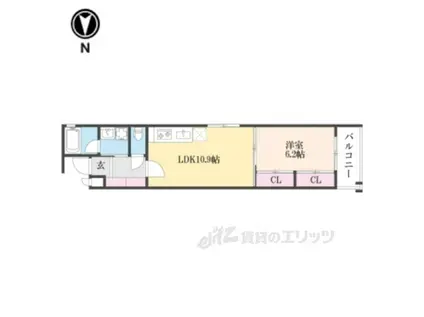 フォレスト油小路四条(1LDK/4階)の間取り写真