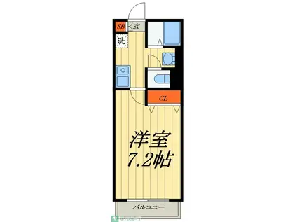 メゾンアルマカン(1K/1階)の間取り写真