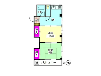 メゾンラソルシェ(2DK/3階)の間取り写真