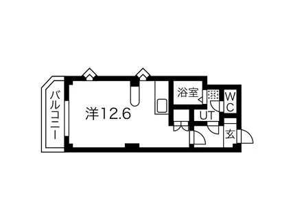メゾン・ド・エルミタージュ円山(ワンルーム/2階)の間取り写真