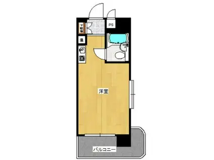 ロマネスク美野島(ワンルーム/8階)の間取り写真