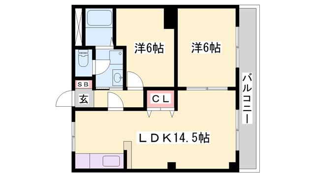サンヒルズ西今宿(2LDK/2階)の間取り写真