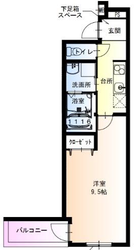 フジパレス阪急武庫之荘駅西II番館(1K/1階)の間取り写真