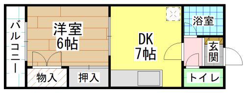 サンリバー葉山(1DK/3階)の間取り写真