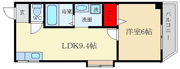 Mプラザ津田駅前参番館(1LDK/5階)の間取り写真